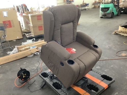 Electric Power Lift Recliner Massage Chair w/ Heat, USB Port, Cupholders - Lot 12