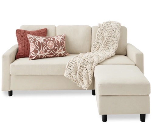 Upholstered Sectional Sofa Couch w/ Chaise Lounge, Reversible Ottoman Bench - Lot 14