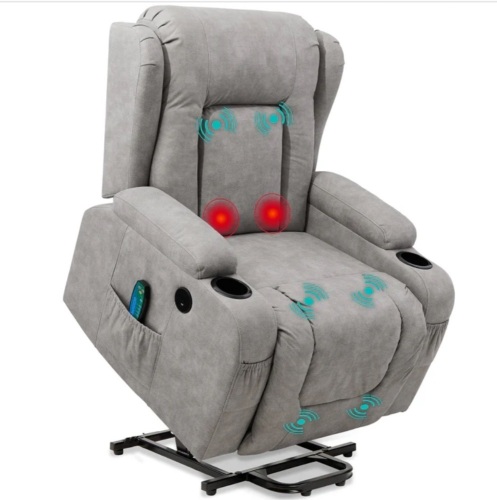 Electric Power Lift Recliner Massage Chair w/ Heat, USB Port, Cupholders - Lot 11