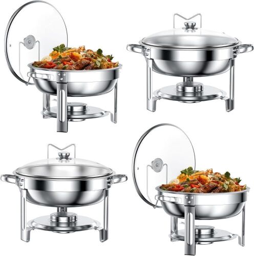 Round Chafing Dish Buffet Set with Lids - Lot 668