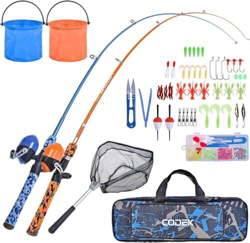 CODEK Kids Fishing Pole Set with Full Starter Kit - Lot 759