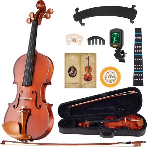 WITEK Beginner Violin Kit 4/4 Full Size with Hard Case - Lot 769