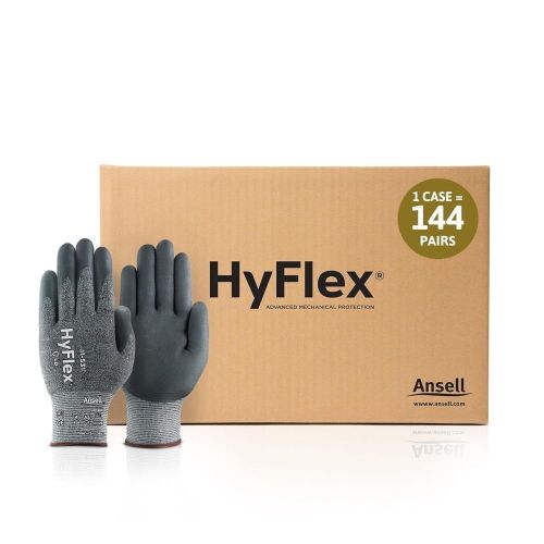 Case of Ansell HyFlex Cut-Resistant Nylon Spandex Industrial Gloves w/Foam Nitrile Palm, Medium, 144 Pairs - Lot 779