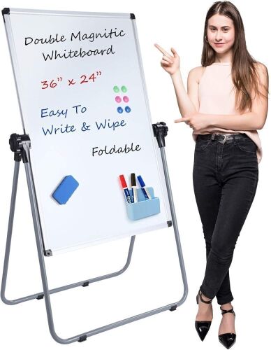 Double Sided Magnetic Dry Erase Board, 36" x 24"  - Lot 797