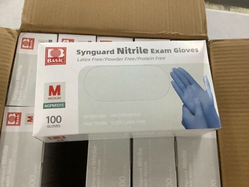 Case of Synguard Nitrile Exam Gloves, Medium  - Lot 585