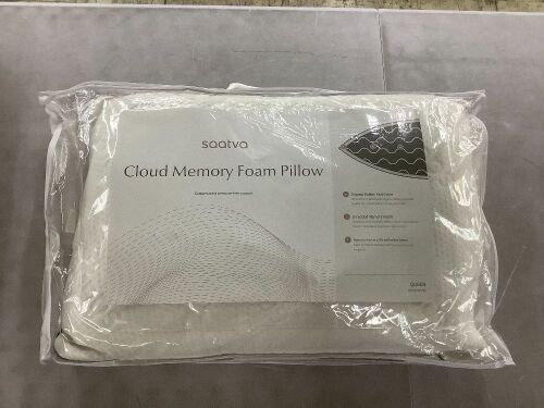 Saatva Cloud Memory Foam Pillow, Queen  - Lot 595