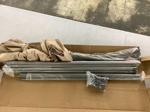 3 Panel Khaki Room Divider  - Lot 643