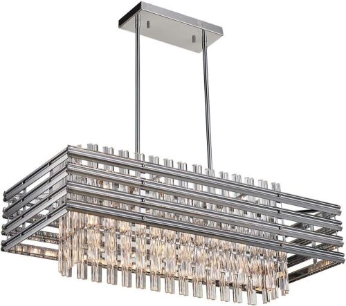 TZOE Modern Crystal Chrome Chandelier, 29.1" x 11.4" x 48.5"  - Lot 43
