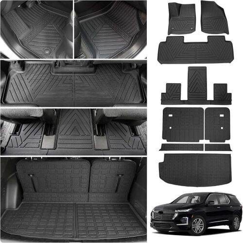  Floor Mats for 2018-2023 Chevrolet Traverse Cargo Mat Liner Back Seat Cover 7 Seat  - Lot 118