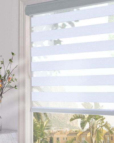 Persilux Blackout Zebra Blinds, Light Grey, 34" x 64"  - Lot 184