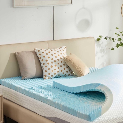 SINWEEK 3 Inch Mattress Topper 5-Zone Memory Foam Mattress Topper Pressure Relieve Soft Mattress Pad, CertiPUR-US Certified, Queen Size Blue - Lot 2429