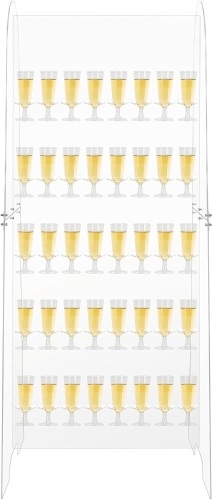 5-Tier Champagne Wall Holder for Party Acrylic Stemware Champagne Tower Hold 40 Cups Flute Stand Cocktail Tree Stand Cocktail Tree Stand for Drinks Wine Glass Display Rack Equipment Event - Lot 2449