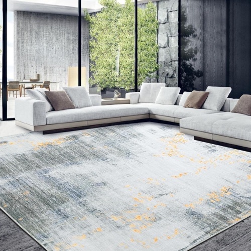 HOMBYS 9x12 ft Modern Abstract Area Rug for Living Room Bedroom, Large Boho Floor Carpet with Non-Slip Backing for Indoor Office Dining Room, Traditional Home Deco, Machine Washable - Lot 2512
