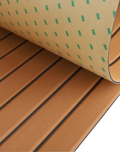 Hjdeck Boat Flooring EVA Foam Boat Decking with 3M Self-Adhesive Backing, Boat Foam Flooring Marine Carpet Faux Teak Sheet for Yacht Fishing Boat Kayak Motorboat RV Floor Helm Pad - Lot 2551