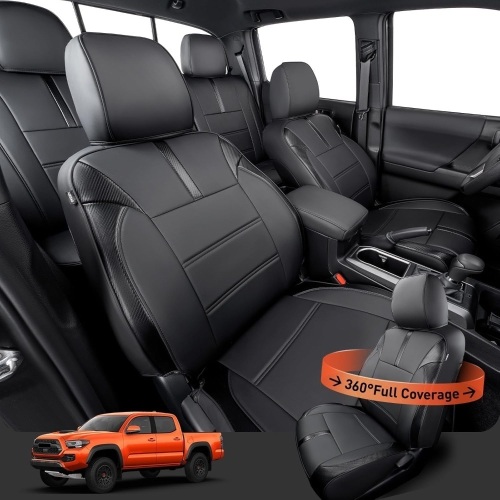 Liner Master® for Toyota Tacoma Seat Cover 2016 2017 2018 2019 2020 2021 2022 2023 | Double Cab Crew Cab SR SR5 TRD Sport TRD Off-Road Full Set Car Accessories Custom Fit - Lot 2615