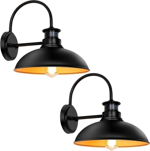 Motion Sensor Outdoor Lights, 3 Lighting Modes Farmhouse Barn Light, 2pack - Lot 2624