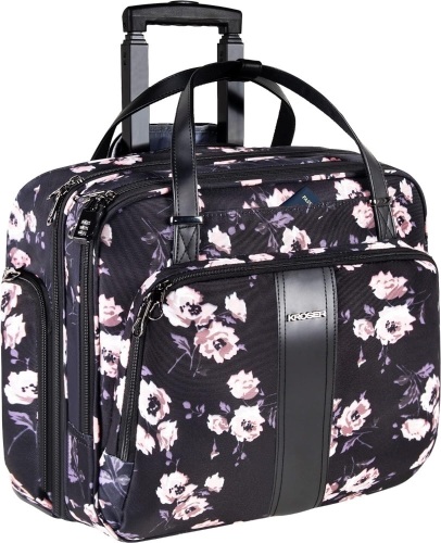KROSER Premium Rolling Briefcase for 15.6 Inch Laptops - Water-Repellent Overnight Computer Bag with RFID Pockets for Travel/Business - Lot 2683