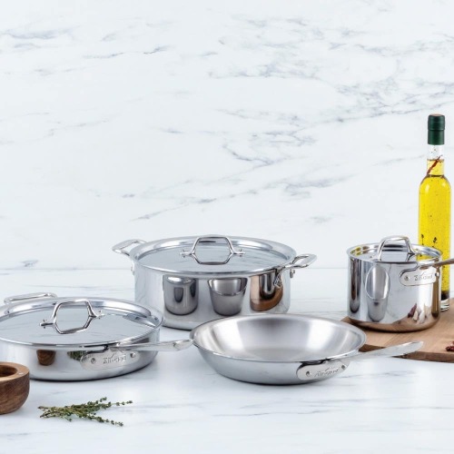 D3 Stainless 7 Piece Pots and Pans Cookware Set - Lot 2706