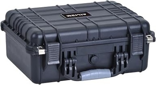 MEIJIA Portable All Weather Waterproof Camera Case With Foam,Fit Use of Drones,Camera,Equipments,Pistols,15.98x12.99x6.85inches - Lot 2735
