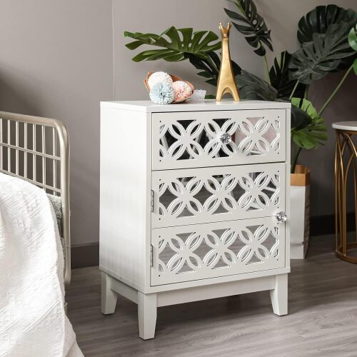 Muiity White Nightstand with Drawer - Lot 2777