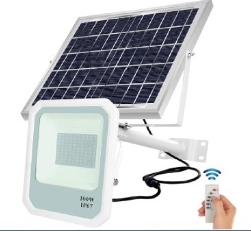 Solar Flood Lights,Street Flood Lighting, 10000 Lumens Outdoor IP67 Waterproof with Remote Control Sensing Auto On/Off for Yard, Garden, Billboard, Swimming Pool, Basketball Court (100Watt) (Color: White) $69.99 - Lot 137