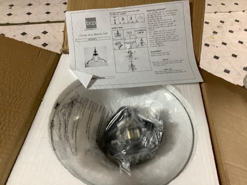 Vintage glass hanging light - Lot 150