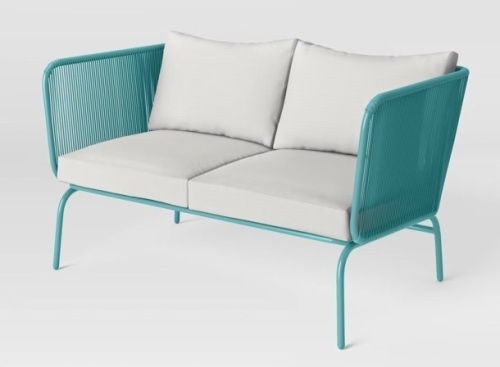 Fisher Outdoor Patio Loveseat Blue-Green - Project 62 $425 - Lot 158