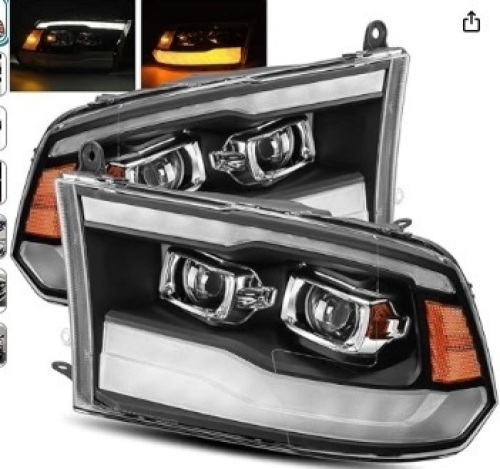 MODIFY STREET AlphaRex Black For 09-18 Ram 1500/10-18 Ram 2500/3500 DRL/Signal LED Dual Projector Headlights $277.00 - Lot 83