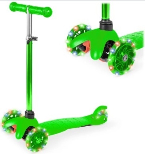 Kids Mini Kick Scooter Toy w/ Colorful Light-Up Wheels, Adjustable T-Bar $71.99 - Lot 67