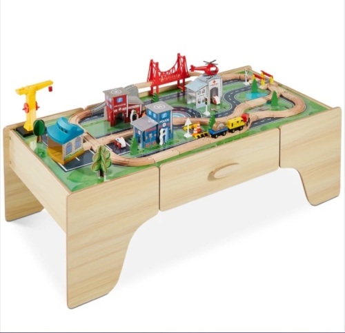 35-Piece Train Table, Large Multipurpose Playset w/ Reversible Table Top - Lot 252