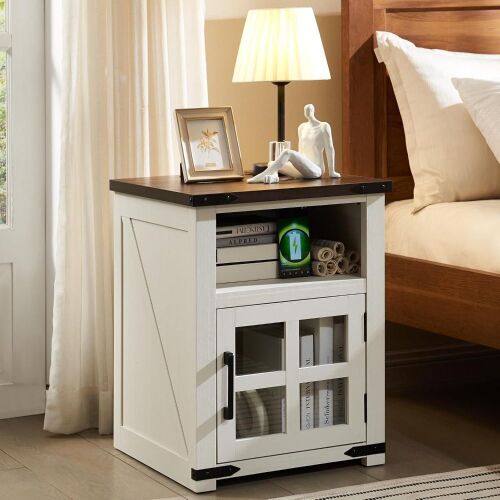 Barnyatoh Farmhouse Nightstand with Charging Station - Lot 117