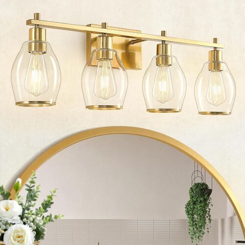 4-Lights Gold Vanity Light Fixture - Lot 268