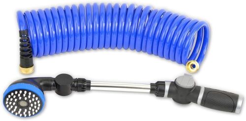 Self Coiling Garden Hose with Wand, 25'  - Lot 713