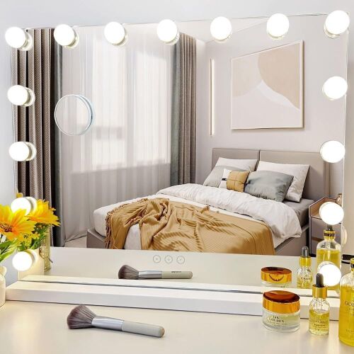 Lighted Vanity Mirror with 15 Dimmable Bulbs - Lot 818