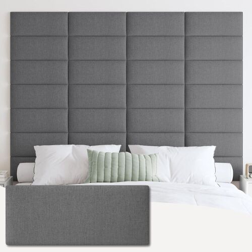 Upholstered Wall Mounted Headboard, 9 Panels, 10" x 24"  - Lot 823