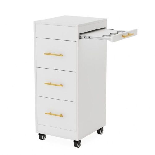 OmySalon Wooden Mobile Salon Trolley Cart w/Wheels & 3 Drawers - Lot 93