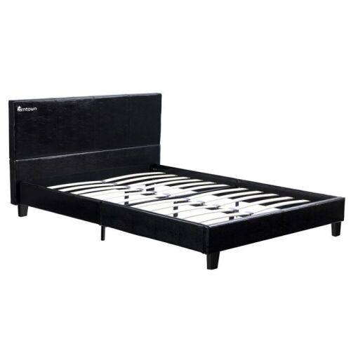 Faux Leather Upholstered Twin Size Modern Platform Bed Frame  - Lot 350