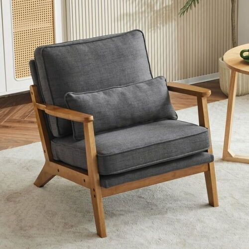 Upholstered Accent Chair With Wooden Legs - Lot 81