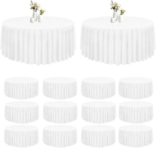 White Round Tablecloths, 12 Pack  - Lot 272