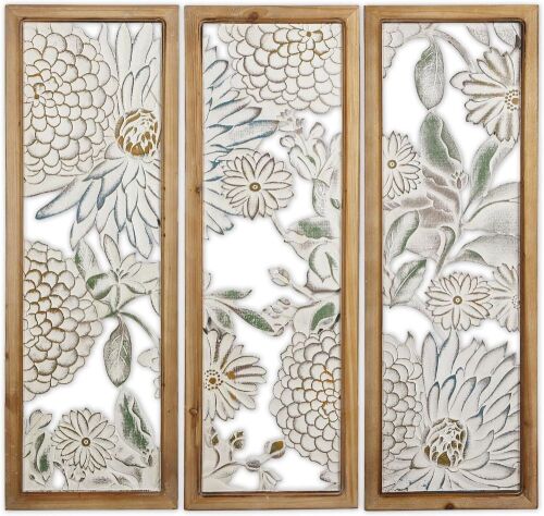 Carved Wood Wall Art Decor, 35.5 inch - Lot 370