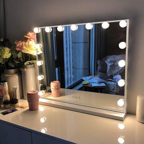 Hollywood Lighted Makeup Mirror with 15 Dimmable LED Bulbs - Lot 697