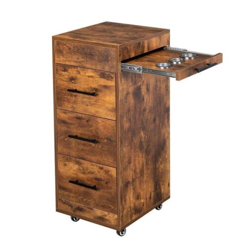 OmySalon ST1601 Wooden Mobile Salon Trolley Cart w/Wheels & 3 Drawers - Lot 78