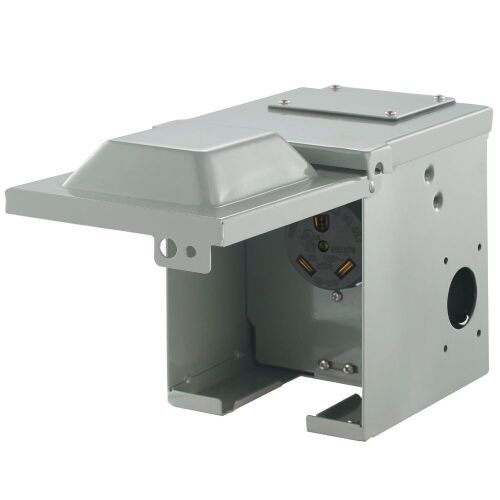 VEVOR Enclosed Lockable 30 Amp RV Power Outlet Box, 125/250 Volt, NEMA TT-30R  - Lot 616