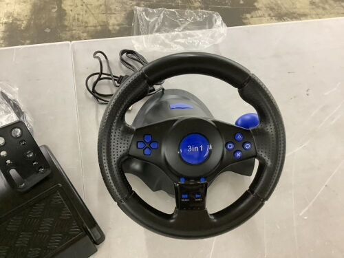 Video Game Steering Wheel - Pedals Broken  - Lot 736