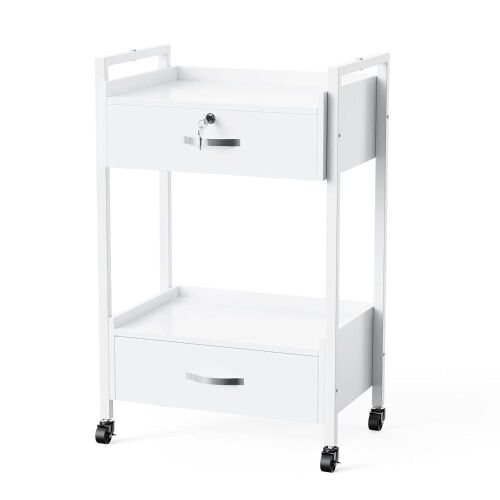 OmySalon Salon Trolley Cart with Wheels, 2 Drawers & 2 Trays - Lot 614