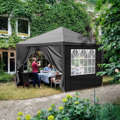  10' x 10' Canopy Tent w/4 Side Walls, Black  - Lot 624