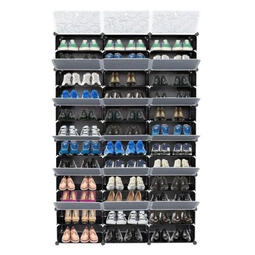 36 Cubes 72 Pairs Modular Plastic Shoe Storage Cabinet Boxes - Lot 784
