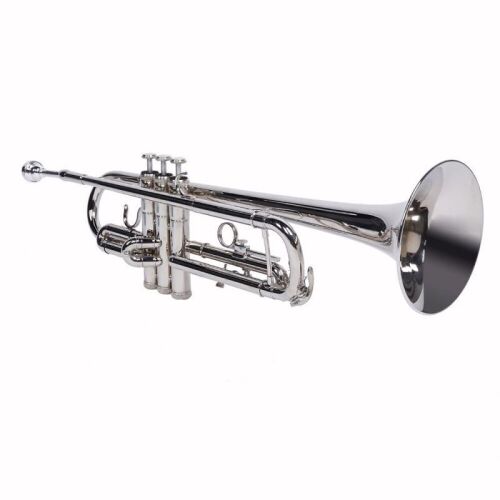  Glarry Brass Trumpet Bb with 7C Mouthpiece Silver  - Lot 58