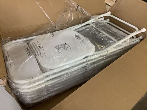Folding Stacking Plastic Chairs, Set of 7 - Some Damaged - Lot 457
