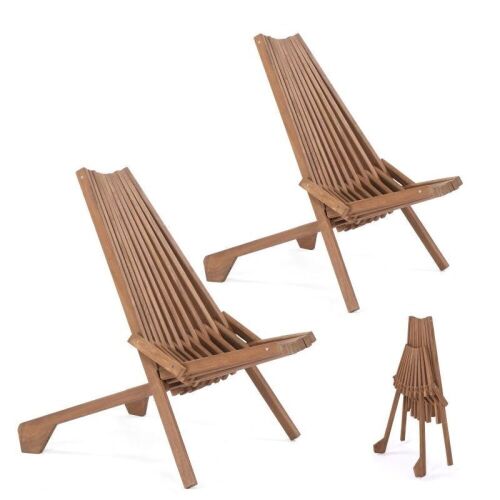 Acacia Wood Folding Chair, Set of 2  - Lot 580
